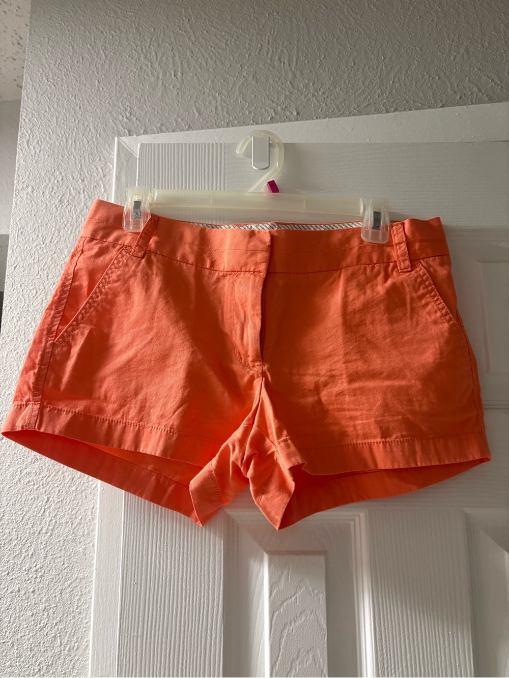 J. Crew Bright Coral High Waist Cotton Shorts